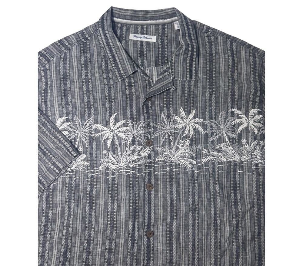Tommy Bahama Linen Cotton Palmetto Grove Button Down Shirt 1XLB Coastal